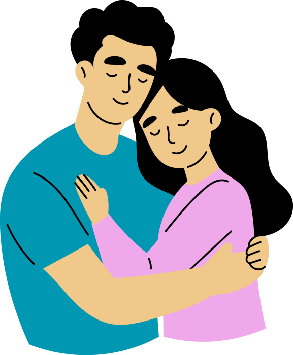 Couple hugging